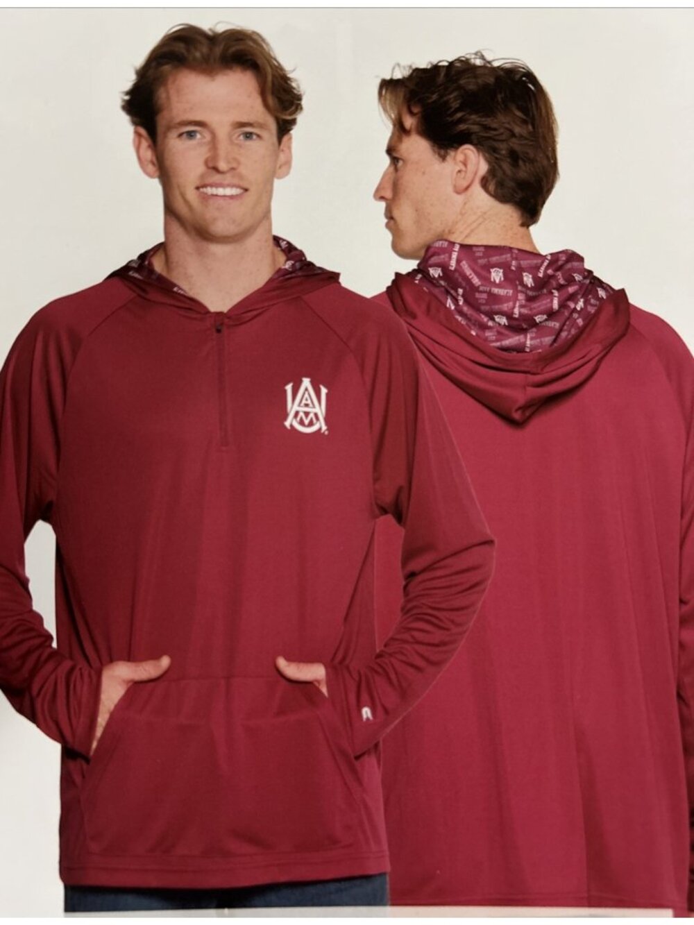 NEW Alabama A&M Bulldogs Colosseum Maroon LS Hooded Pullover Shirt Men's L